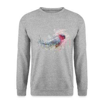 Papagei - Unisex Pullover - Weißgrau meliert - Vorne - Alina (178cm) & Michal (187cm)
