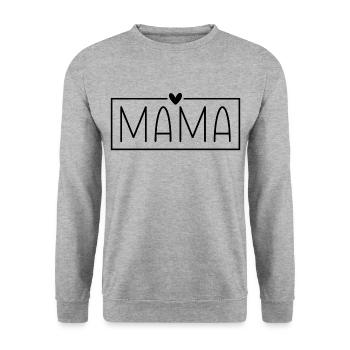 Mama Rahmen Herz Mutter Liebe Muttertag Geschenk - Unisex Pullover - Weißgrau meliert - Vorne - Alina (178cm) & Michal (187cm)