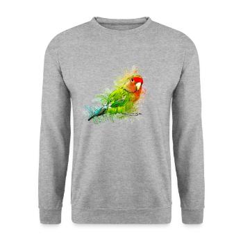 Petit perroquet - Sweat-shirt Unisexe - gris chiné - Devant - Alina (178cm) & Michal (187cm)