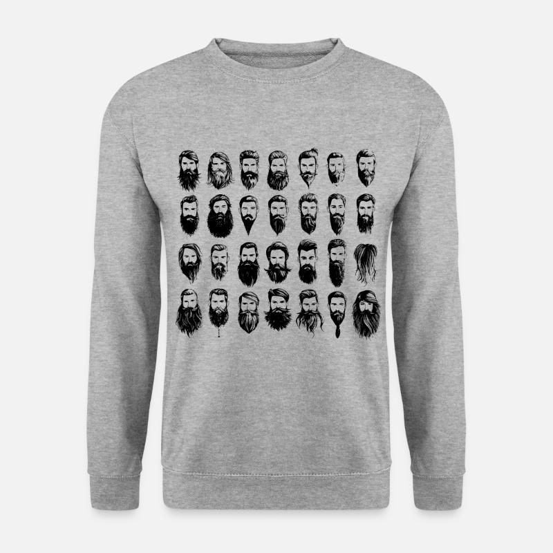 noch mehr Bärte - Unisex Pullover - Weißgrau meliert