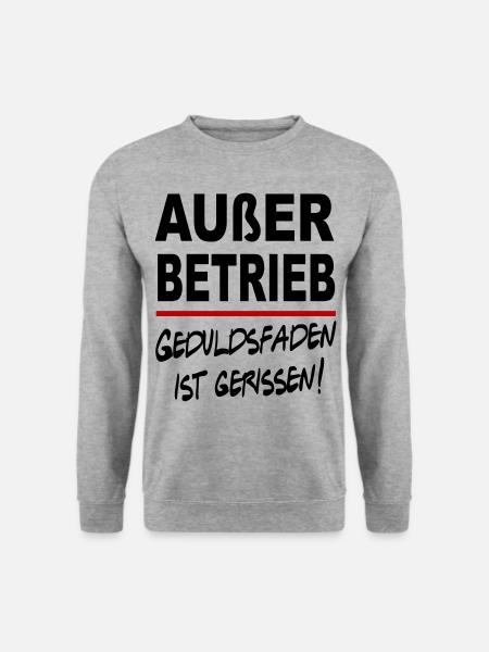 Lustig Sprüche Außer Betrieb Geduldsfaden gerissen - Unisex Pullover - Weißgrau meliert