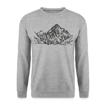 K2, Himalayas, Karakoram, mountains, eight-thousander mountain - Unisex Sweatshirt - salt & pepper - Front - Alina (178cm) & Michal (187cm)