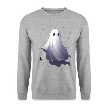 Halloween Costume Ghost Gift Idea - Unisex Sweatshirt - salt & pepper - Front - Alina (178cm) & Michal (187cm)