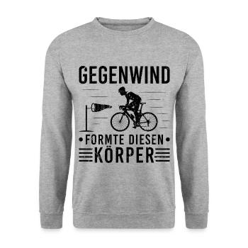 Rennradfahrer Lustig Fahrrad - Unisex Pullover - Weißgrau meliert - Vorne - Alina (178cm) & Michal (187cm)