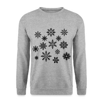 Flocons - Sweat-shirt Unisexe - gris chiné - Devant - Alina (178cm) & Michal (187cm)