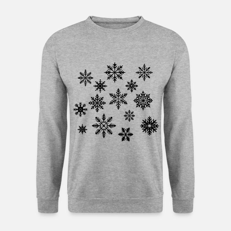 Schneeflocken - Unisex Pullover - Weißgrau meliert