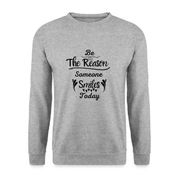 SOYEZ LA RAISON POUR LAQUELLE SEMEONE SOURIT AUJOURD’HUI CHEMISE - Sweat-shirt Unisexe - gris chiné - Devant - Alina (178cm) & Michal (187cm)