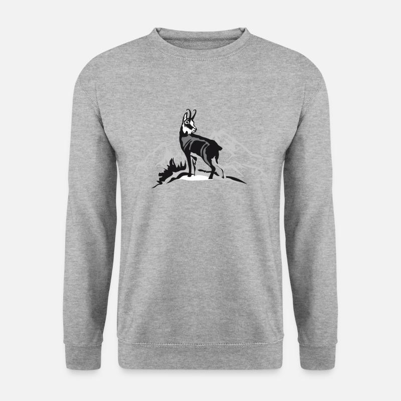 Gams devant le Watzmann - Sweat-shirt Unisexe - gris chiné