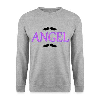 Angel Wings - Unisex Sweatshirt - salt & pepper - Front - Alina (178cm) & Michal (187cm)