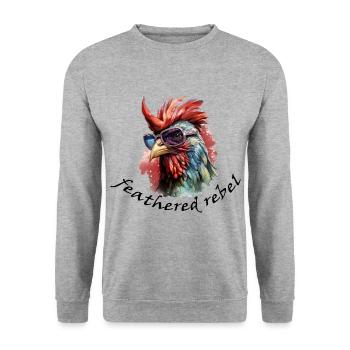 Feathered Rebel - Unisex Sweatshirt - salt & pepper - Front - Alina (178cm) & Michal (187cm)