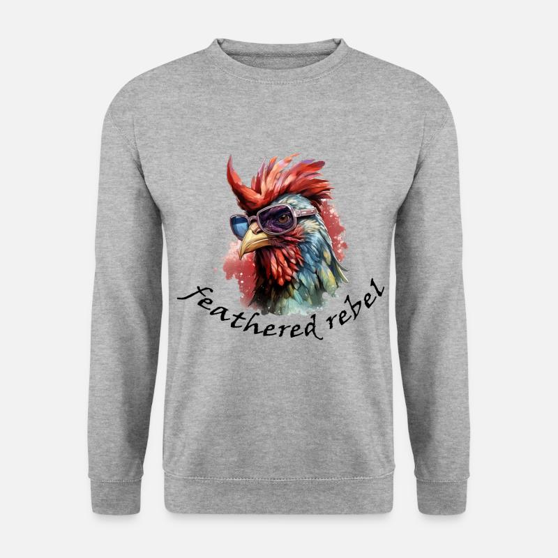 feathered rebel - Unisex Pullover - Weißgrau meliert