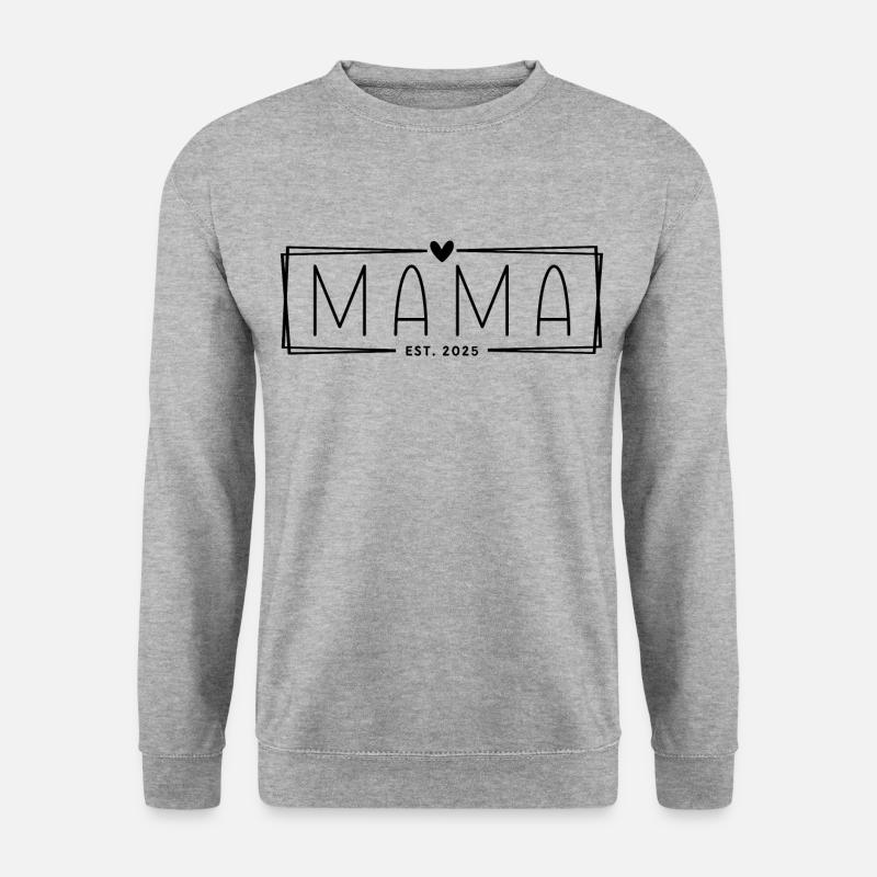 Mama Est. 2025 - Unisex Pullover - Weißgrau meliert