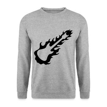 Guitar - Guitar / Rock - Fire - Unisex Sweatshirt - salt & pepper - Front - Alina (178cm) & Michal (187cm)