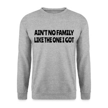 Keine Familie ist wie die, die ich habe - Unisex Pullover - Weißgrau meliert - Vorne - Alina (178cm) & Michal (187cm)