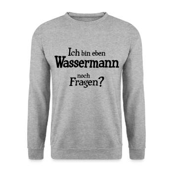 Sternzeichen Wassermann - Unisex Pullover - Weißgrau meliert - Vorne - Alina (178cm) & Michal (187cm)