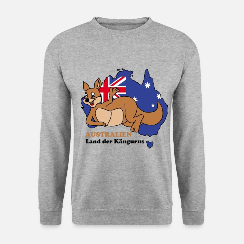 Känguru - Unisex Pullover - Weißgrau meliert