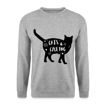 Chats & Cyclisme - Sweat-shirt Unisexe - gris chiné - Devant - Alina (178cm) & Michal (187cm)
