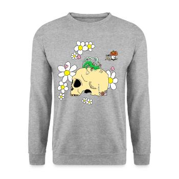 caméléon - Sweat-shirt Unisexe - gris chiné - Devant - Alina (178cm) & Michal (187cm)