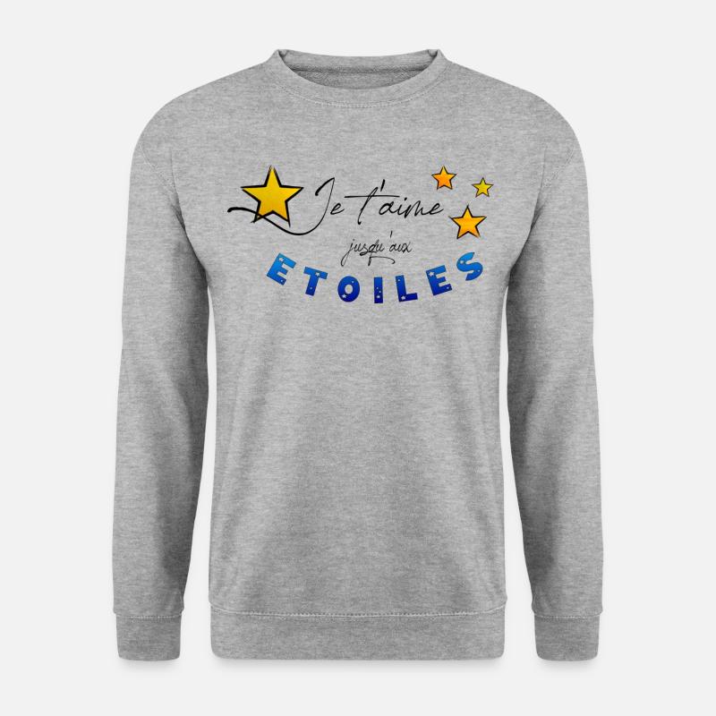 Liebessterne - Unisex Pullover - Weißgrau meliert
