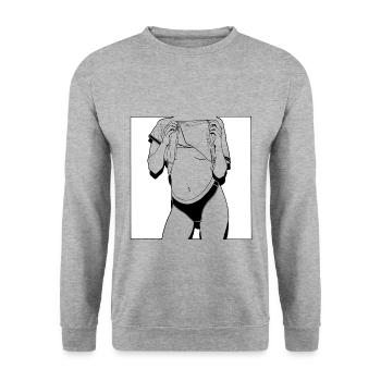 112 white background - Unisex Sweatshirt - salt & pepper - Front - Alina (178cm) & Michal (187cm)