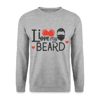 I love my beard 2 - Unisex Sweatshirt - salt & pepper - Front - Alina (178cm) & Michal (187cm)