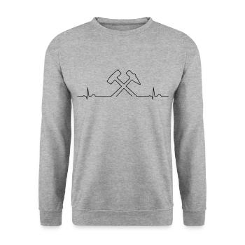 Heartbeat Ruhrpott - Unisex Sweatshirt - salt & pepper - Front - Alina (178cm) & Michal (187cm)