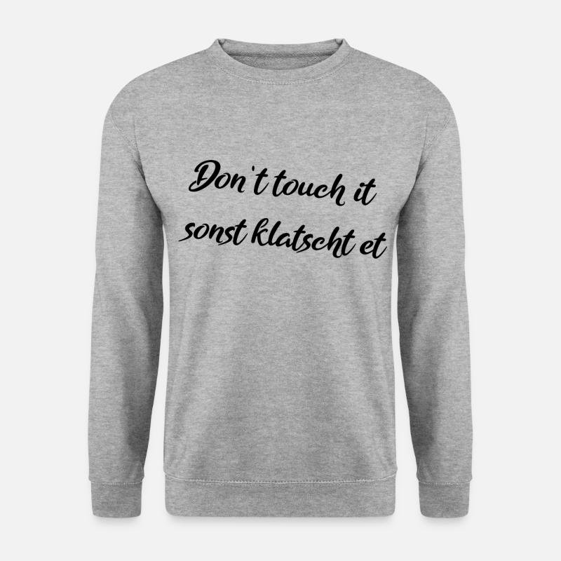 Sonst klatscht et - Unisex Pullover - Weißgrau meliert