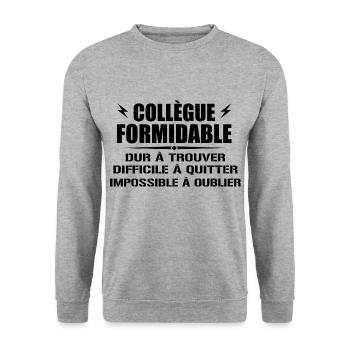 Formidable Colleague Hard to Find - Unisex Sweatshirt - salt & pepper - Front - Alina (178cm) & Michal (187cm)