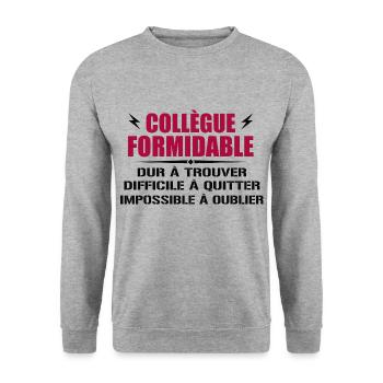 Formidable Colleague Hard to Find - Unisex Sweatshirt - salt & pepper - Front - Alina (178cm) & Michal (187cm)