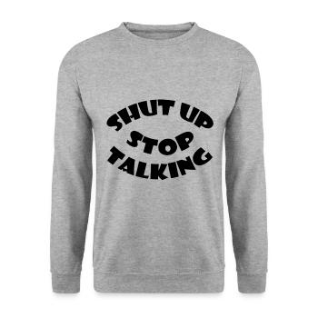 Just shut - Unisex Sweatshirt - salt & pepper - Front - Alina (178cm) & Michal (187cm)