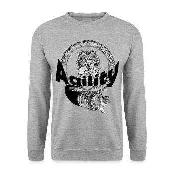 Agility - Unisex Pullover - Weißgrau meliert - Vorne - Alina (178cm) & Michal (187cm)