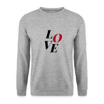 Love - Unisex Sweatshirt - salt & pepper - Front - Alina (178cm) & Michal (187cm)