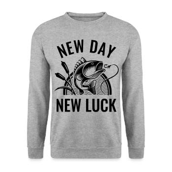 Angler gift fun fishing fish fishing rod - Unisex Sweatshirt - salt & pepper - Front - Alina (178cm) & Michal (187cm)