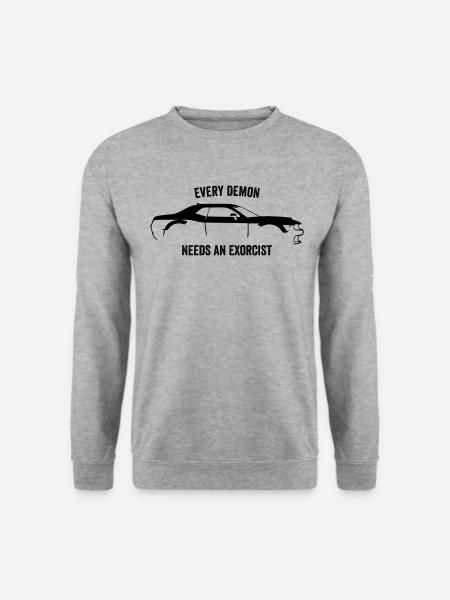 CHALLENGER DÄMON SLOGAN - Unisex Pullover - Weißgrau meliert