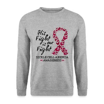 Conscience de l’anémie falciforme de lui et d’elle - Sweat-shirt Unisexe - gris chiné - Devant - Alina (178cm) & Michal (187cm)