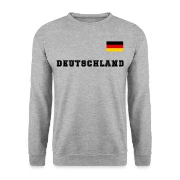 Germany jersey look with flag national flag - Unisex Sweatshirt - salt & pepper - Front - Alina (178cm) & Michal (187cm)