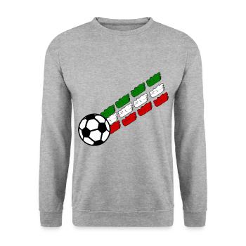 Die Italien Fußball Fans - Unisex Pullover - Weißgrau meliert - Vorne - Alina (178cm) & Michal (187cm)