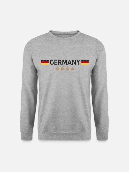 Deutschland Fußball Trikot Deutsche Flagge - Unisex Pullover - Weißgrau meliert