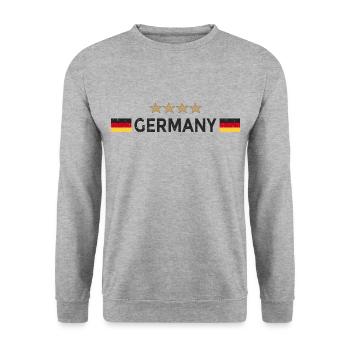 Maillot de football allemand Drapeau allemand - Sweat-shirt Unisexe - gris chiné - Devant - Alina (178cm) & Michal (187cm)