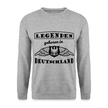 Die Fans aus Deutschland - Unisex Pullover - Weißgrau meliert - Vorne - Alina (178cm) & Michal (187cm)