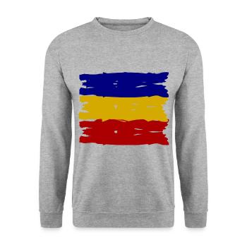 Die Rumänen - Unisex Pullover - Weißgrau meliert - Vorne - Alina (178cm) & Michal (187cm)