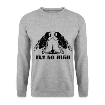 Bong Stoned Fly So High Shirt Hoodie Geschenkidee - Unisex Pullover - Weißgrau meliert - Vorne - Alina (178cm) & Michal (187cm)