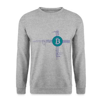 Die Blockchain Drähte - Unisex Pullover - Weißgrau meliert - Vorne - Alina (178cm) & Michal (187cm)