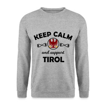 Home Tyrol - Sweat-shirt Unisexe - gris chiné - Devant - Alina (178cm) & Michal (187cm)