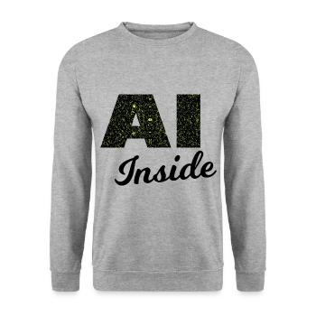 L’ingelligence artificielle - Sweat-shirt Unisexe - gris chiné - Devant - Alina (178cm) & Michal (187cm)