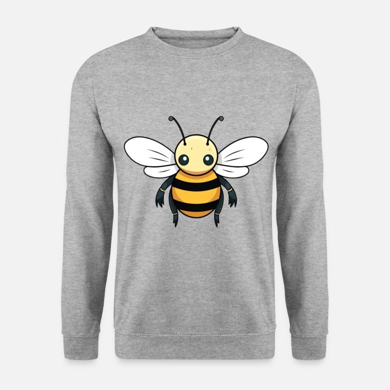 kleine Biene - Unisex Pullover - Weißgrau meliert