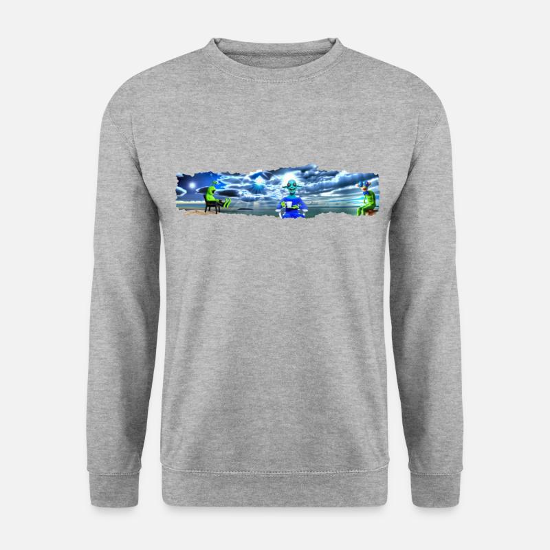 LITTLE SHINY ALIEN - Unisex Pullover - Weißgrau meliert