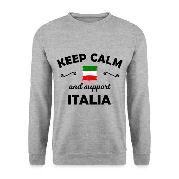 Italia - Unisex Sweatshirt - salt & pepper - Front - Alina (178cm) & Michal (187cm)