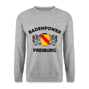 Funny Freiburg Baden sayings - Unisex Sweatshirt - salt & pepper - Front - Alina (178cm) & Michal (187cm)
