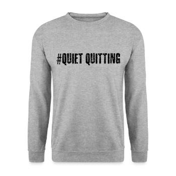 Quiet quitting - Unisex Pullover - Weißgrau meliert - Vorne - Alina (178cm) & Michal (187cm)